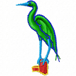 Egret Embroidery Design 4